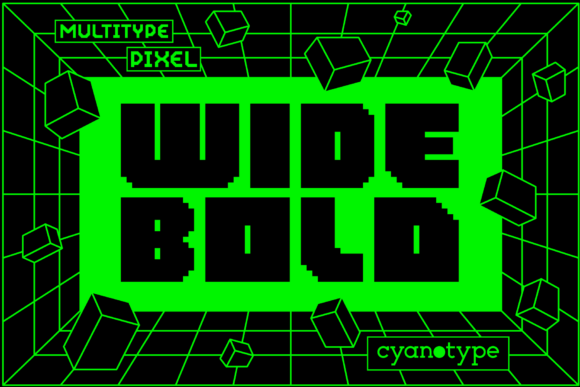 MultiType Pixel Wide Bold: The Definitive Guide to Adding Distorted, Trendy Pixel Art to Your Designs