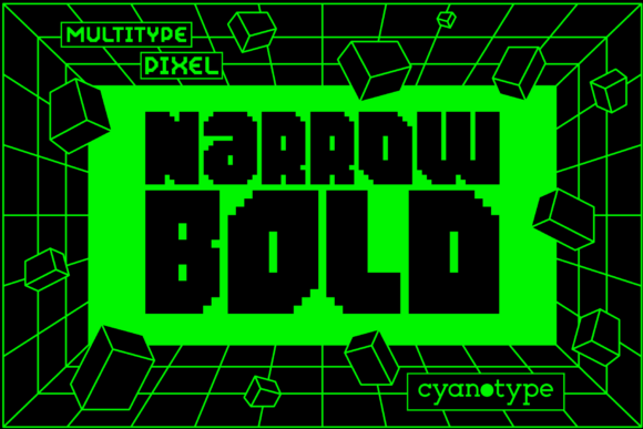 MultyType Pixel Narrow Bold: Adding a Distorted, Trendy Touch to Your Designs